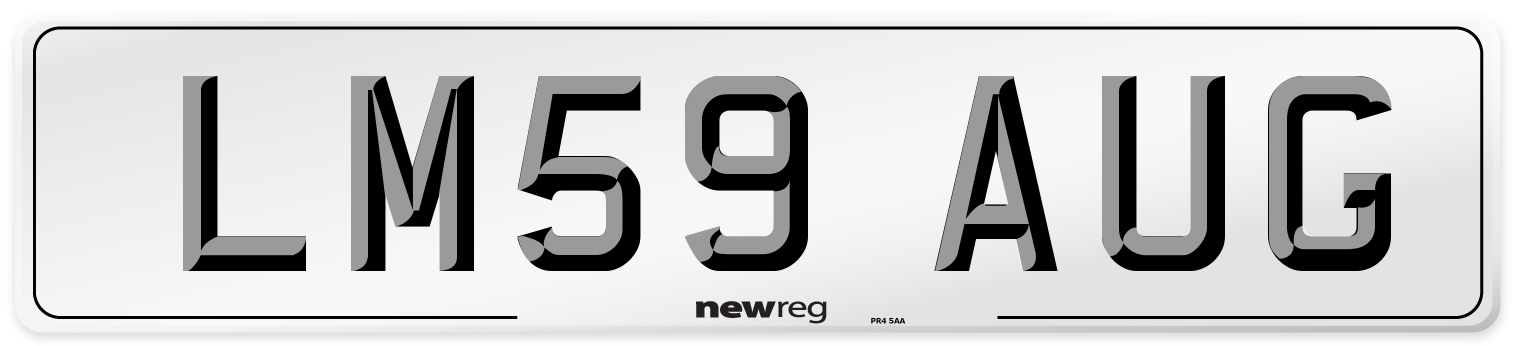LM59 AUG Number Plate from New Reg